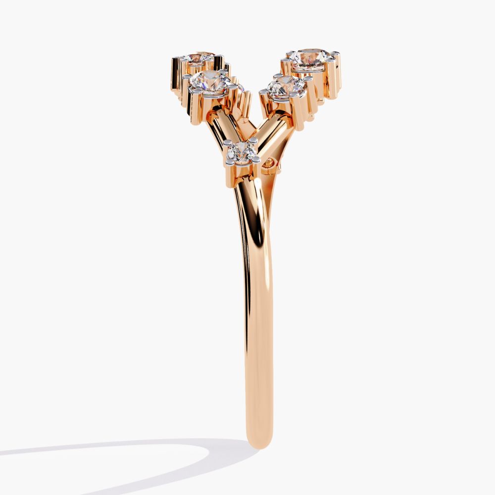 Crown Cluster Ring | Natural Diamond | 14K Gold
