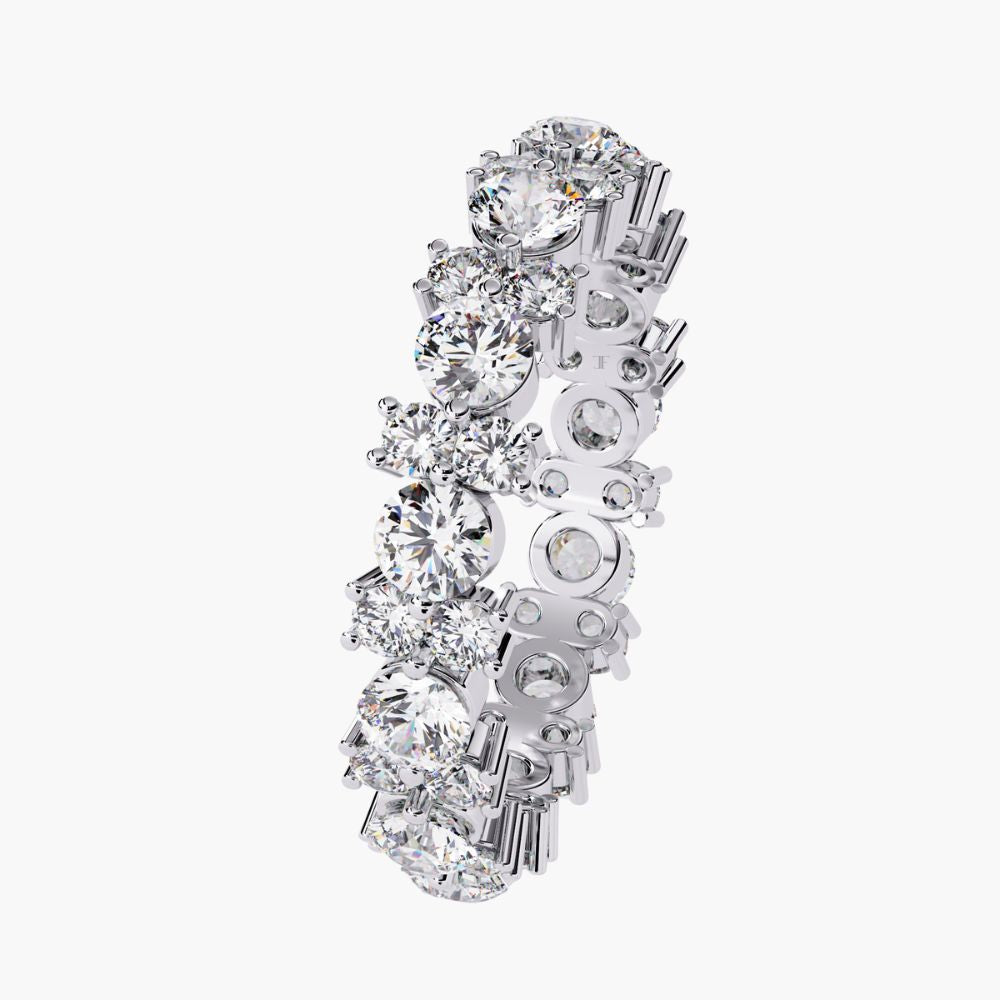 Multi Stone Ring | Diamond Wedding Band | Lab Grown Diamond | 14K Gold