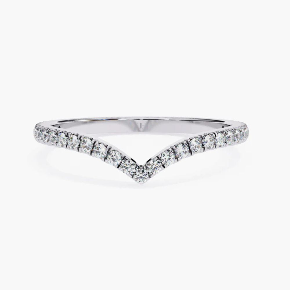 V Shaped Lab Grown Diamond Ring | 14K Gold Crown Ring
