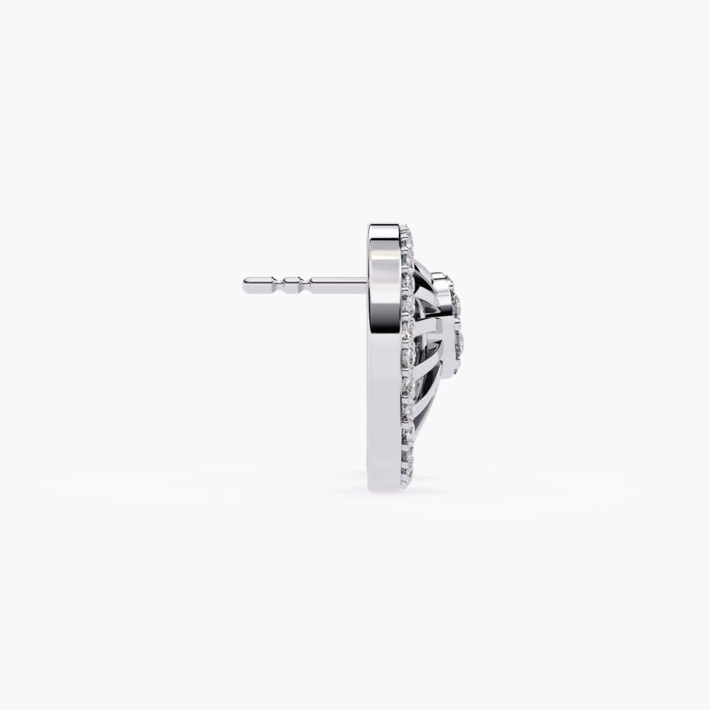 Diamond Cluster Circle Earrings | Lab Grown Diamonds | 14K Gold