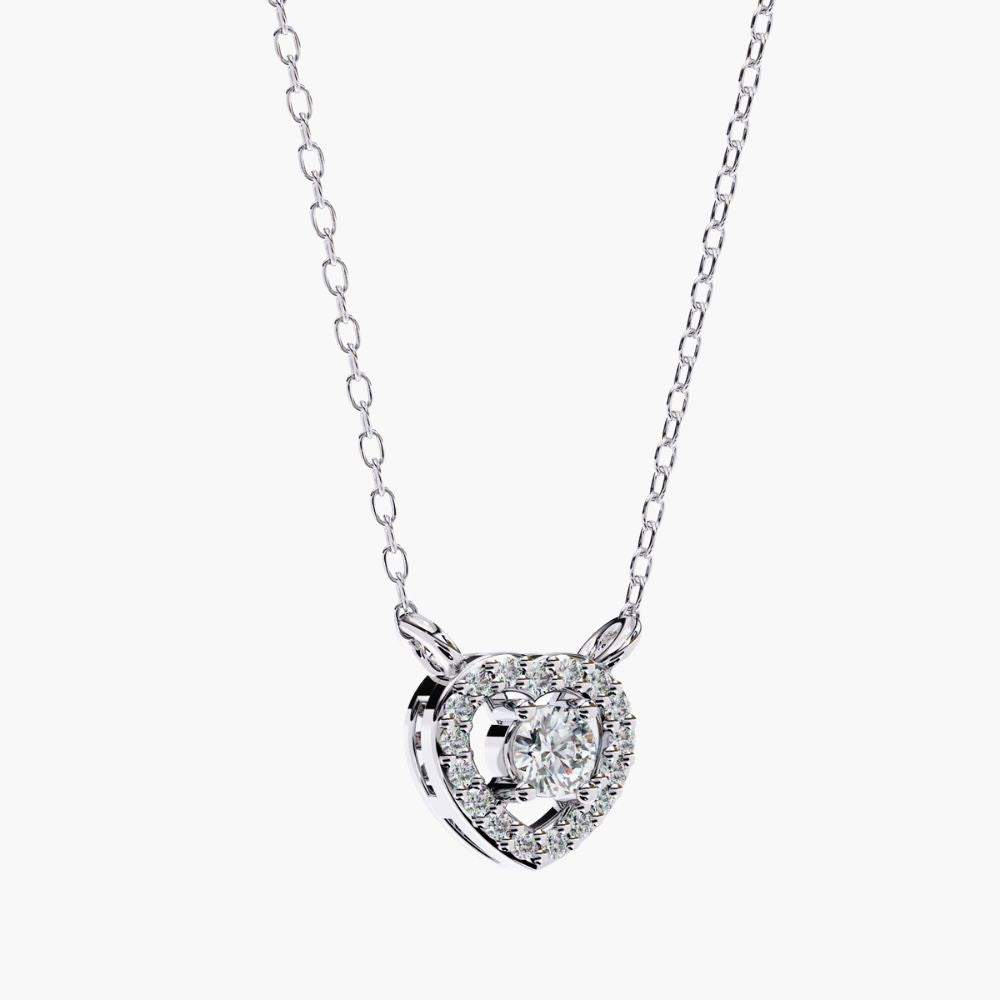 Floating Oval Solitaire Pendant Necklace | Lab Grown Diamond | 14K Gold