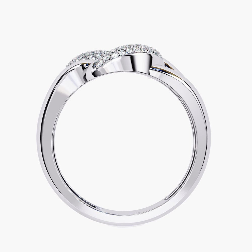 Chain-Link Split Shank Design Ring | Natural Diamond | 14K Gold