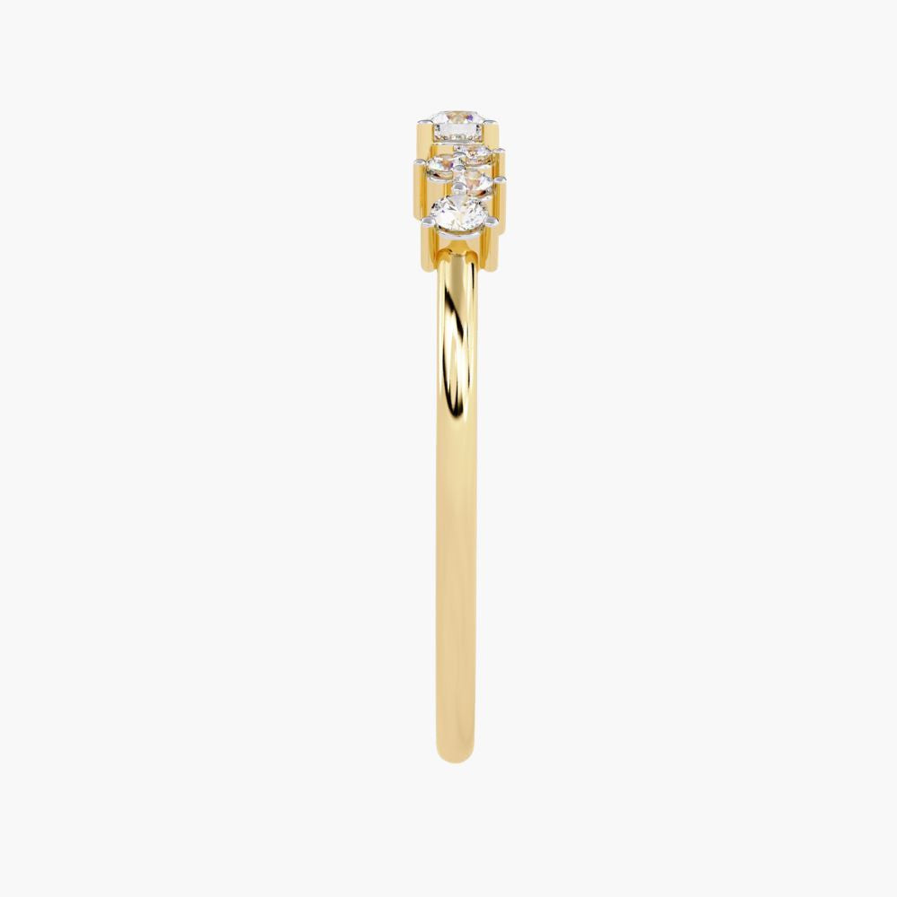Multi Round Diamond Wedding Band | Natural Diamonds | 14K Gold