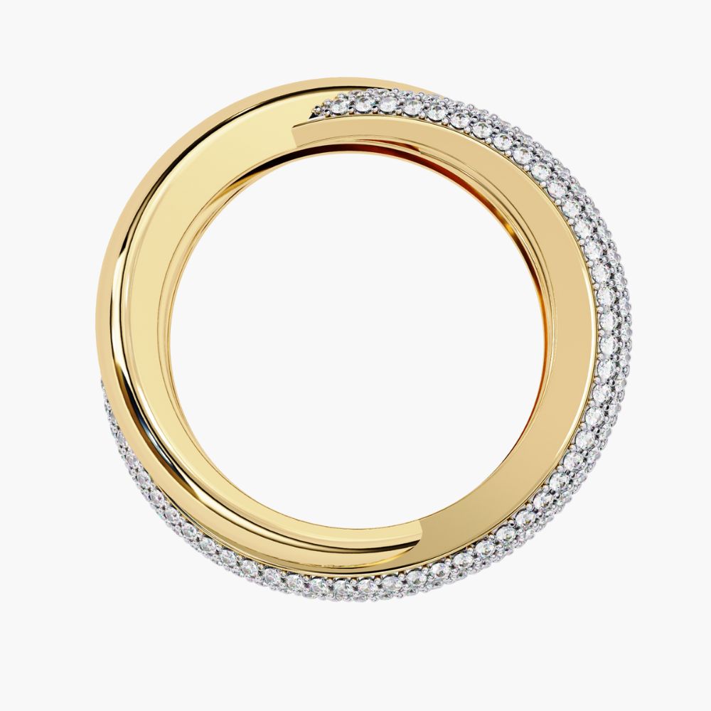 Criss Cross Eternity Band | Natural Diamond | 14K Gold