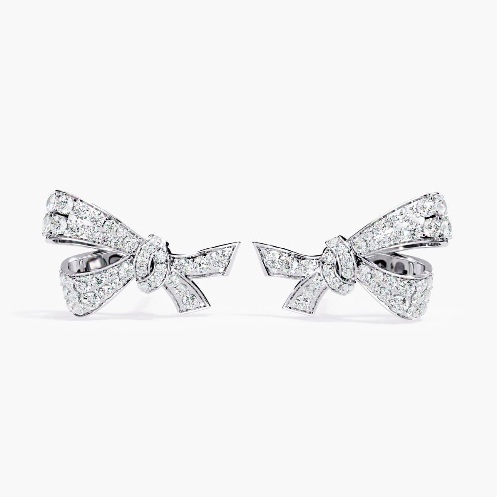 Bow Design Stud Earrings | Lab Grown Diamonds | 14K Gold