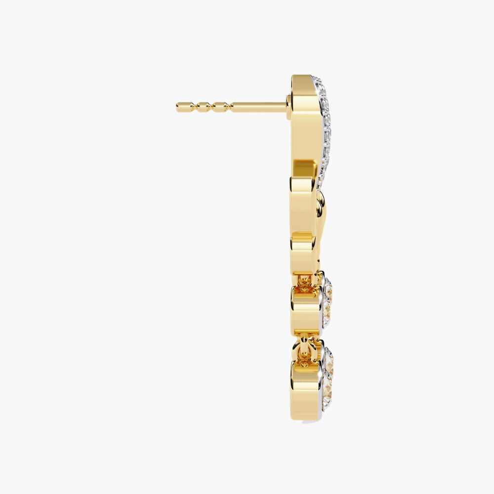 Heart Design Earring | Natural Diamond | 14K Gold