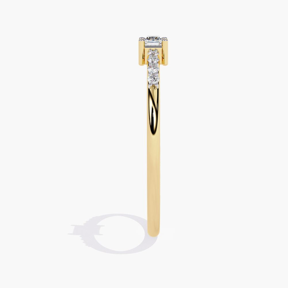 Dainty Baguette Ring | Lab Grown Diamond Elegance | 14K Gold