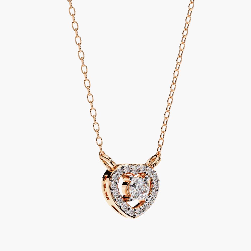 Floating Oval Solitaire Pendant Necklace | Lab Grown Diamond | 14K Gold