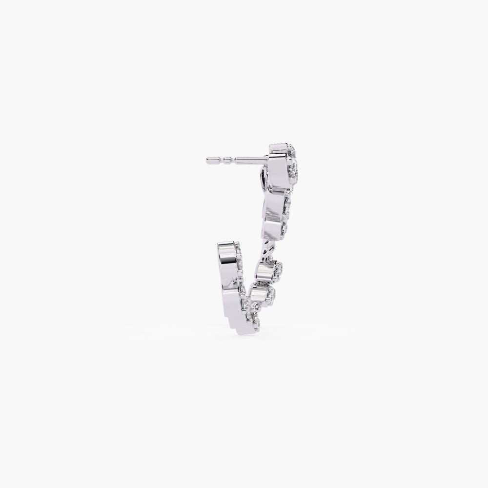 Marquise Cut Open Hoop Earrings | Lab Grown Diamond | 14K Gold