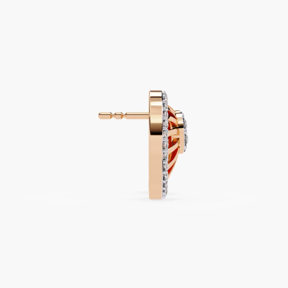 Diamond Cluster Circle Earrings | Lab Grown Diamonds | 14K Gold