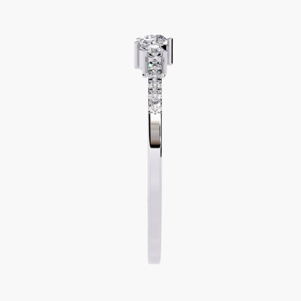Unique Curved Cluster Ring | Lab Grown Diamonds | 14K Gold