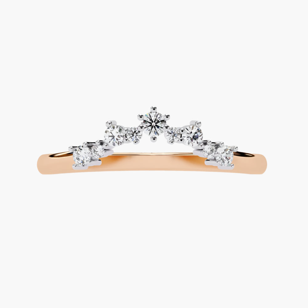 Tiara Natural Diamond Ring | Crown-Inspired | 14K Gold