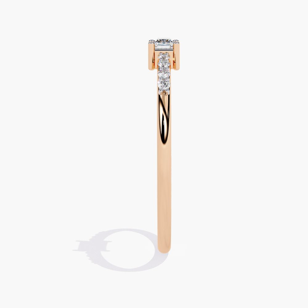 Dainty Baguette Ring | Lab Grown Diamond Elegance | 14K Gold