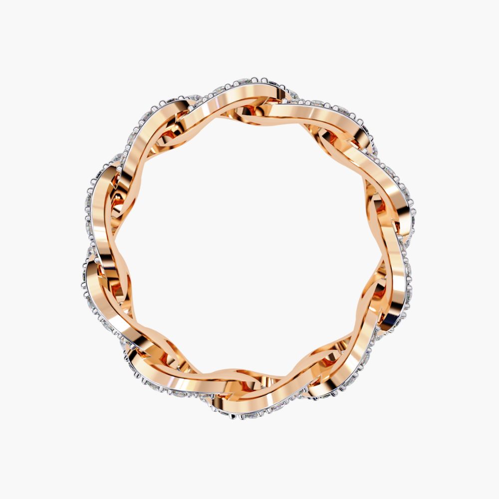 Chain Link Diamond Eternity Ring | Natural Diamond | 14K Gold