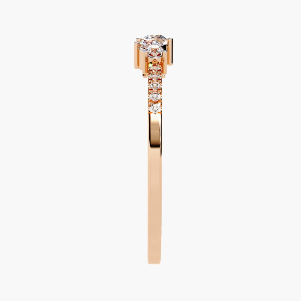 Unique Curved Cluster Ring | Lab Grown Diamonds | 14K Gold