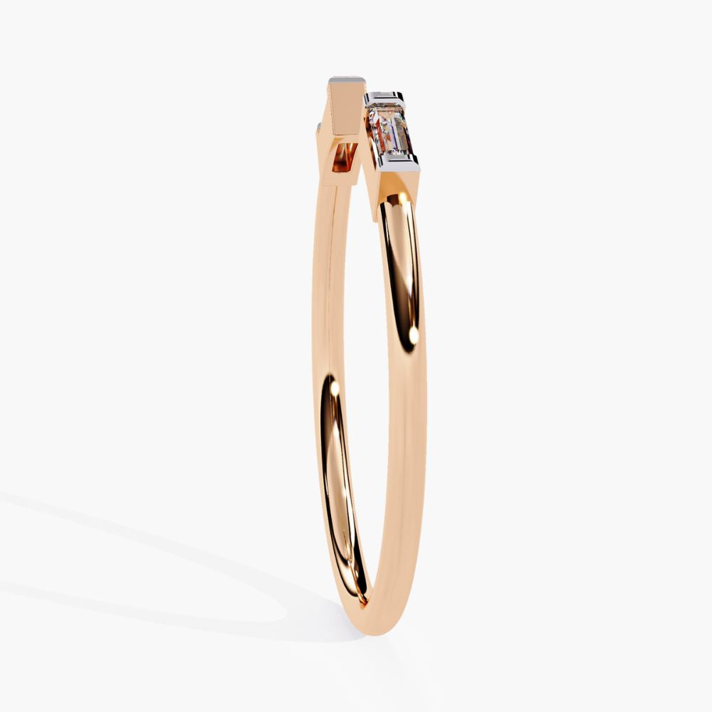 Duo Baguette Ring | Natural Diamond | 14K Gold