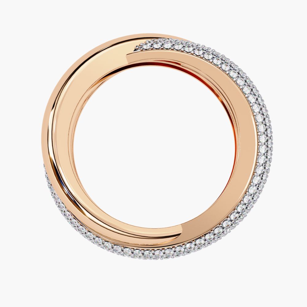 Criss Cross Eternity Band | Natural Diamond | 14K Gold