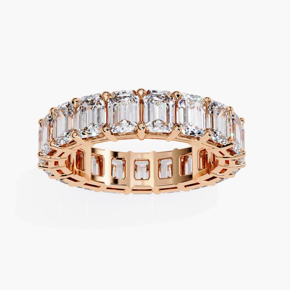 Emerald-Cut Eternity Band Ring | Lab Grown Diamond | 14K Gold