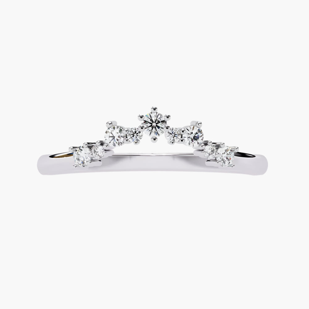 Tiara Natural Diamond Ring | Crown-Inspired | 14K Gold