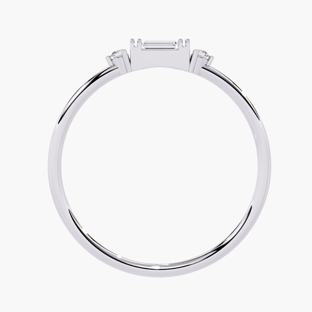 Dainty Baguette Ring | Natural Diamond | 14K Gold