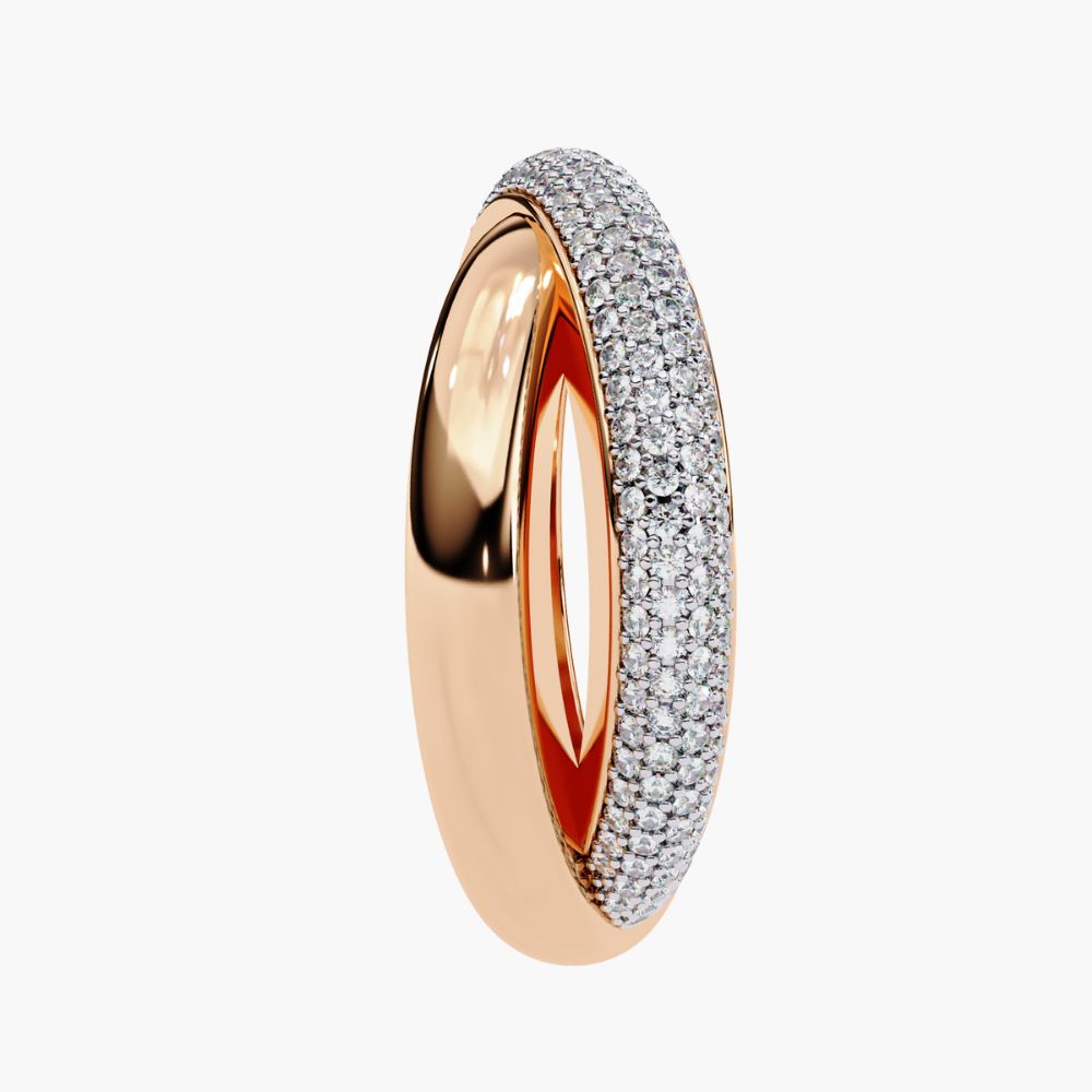 Criss Cross Eternity Band | Natural Diamond | 14K Gold