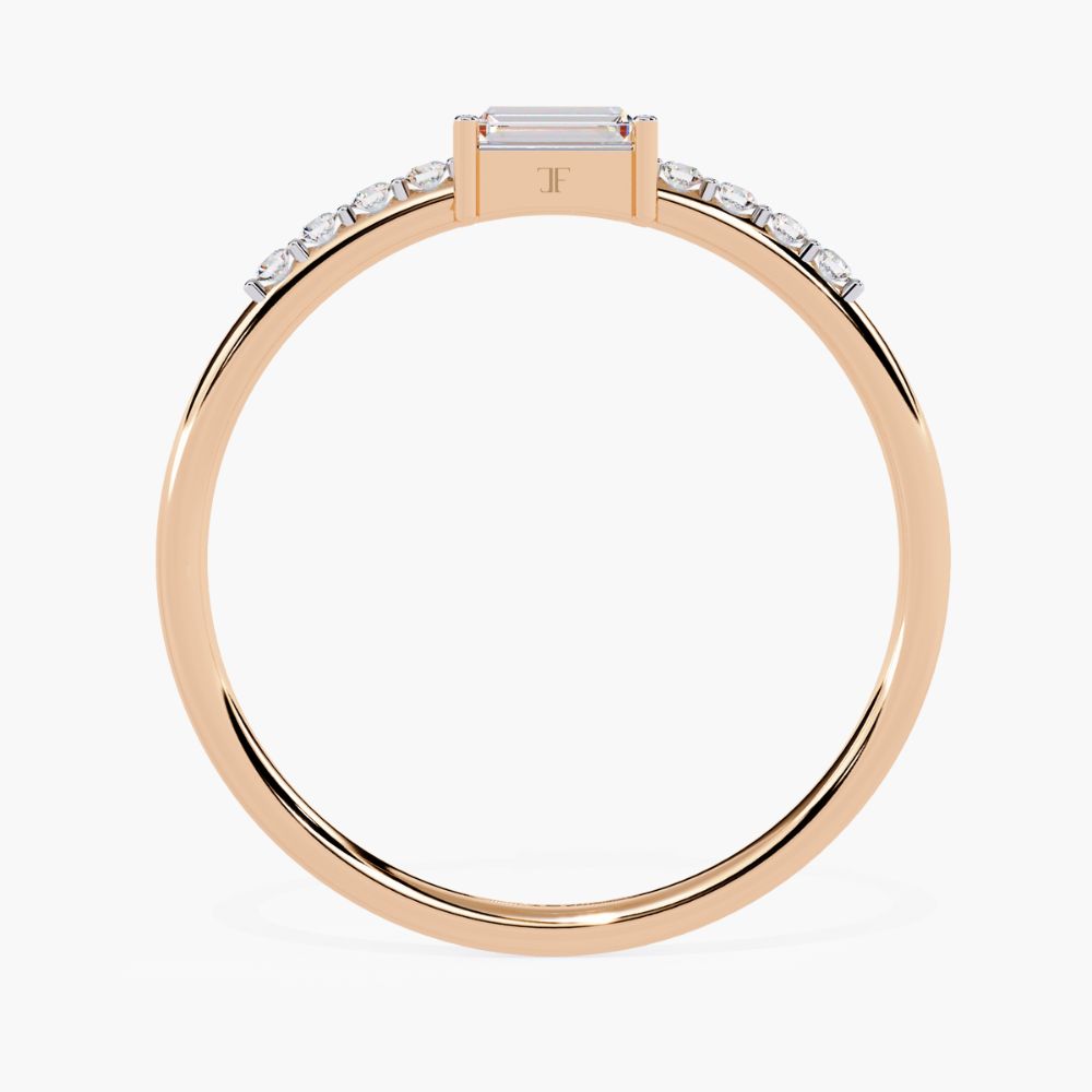 Dainty Baguette Ring | Lab Grown Diamond Elegance | 14K Gold