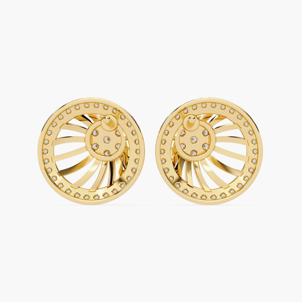 Diamond Cluster Circle Earrings | Lab Grown Diamonds | 14K Gold