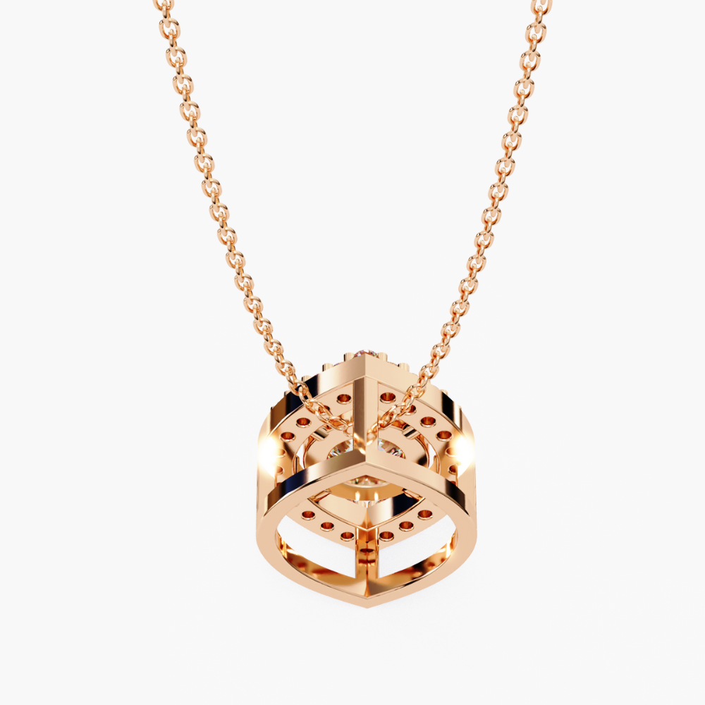 Delicate Oval Solitaire Lab Grown Diamond Necklace | 14K Gold
