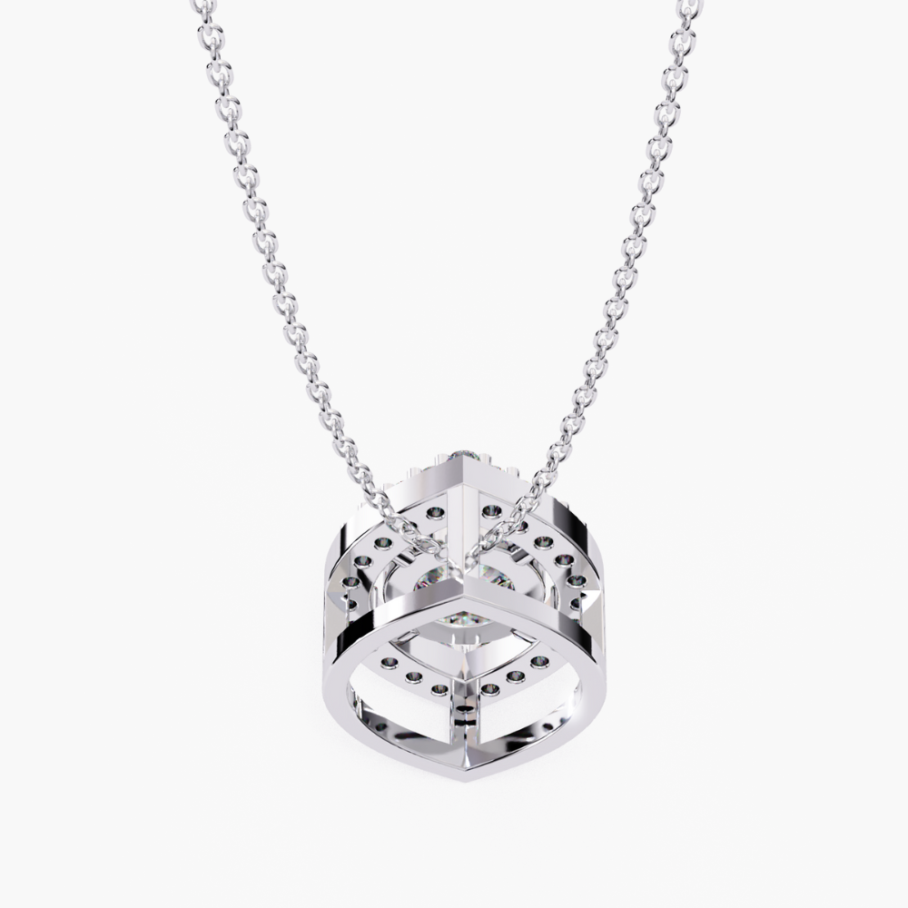 Delicate Oval Solitaire Lab Grown Diamond Necklace | 14K Gold