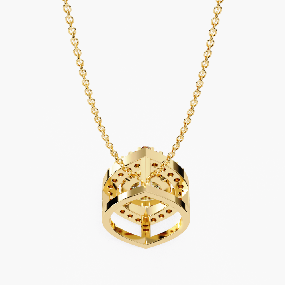 Delicate Oval Solitaire Lab Grown Diamond Necklace | 14K Gold