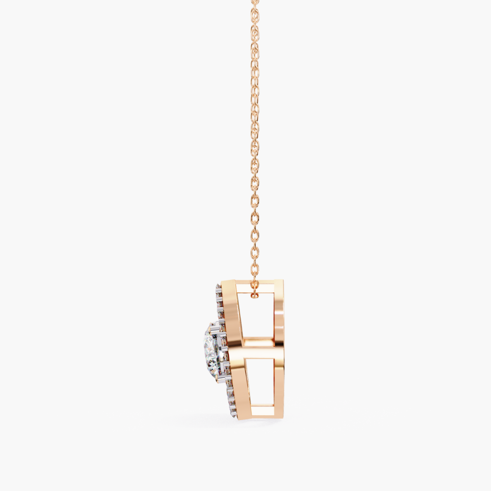 Delicate Oval Solitaire Lab Grown Diamond Necklace | 14K Gold