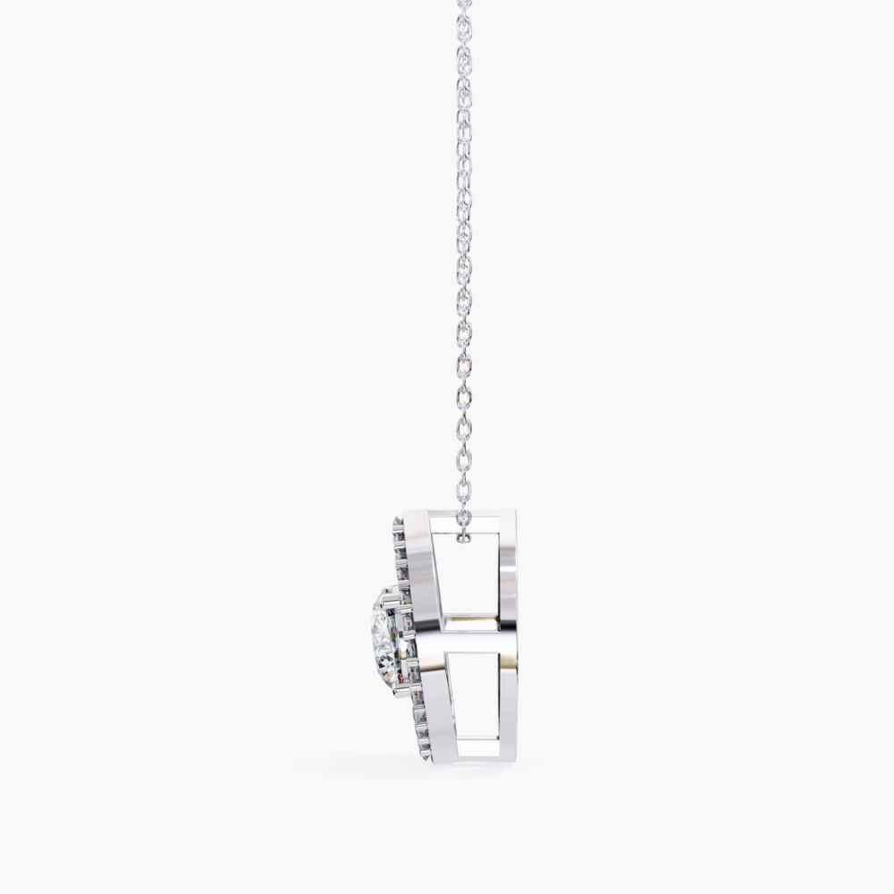 Delicate Oval Solitaire Lab Grown Diamond Necklace | 14K Gold