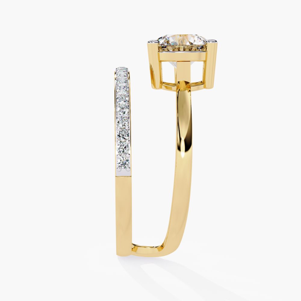 Pavé Split Shank Engagement Ring | Lab Grown Diamonds | 14K Gold