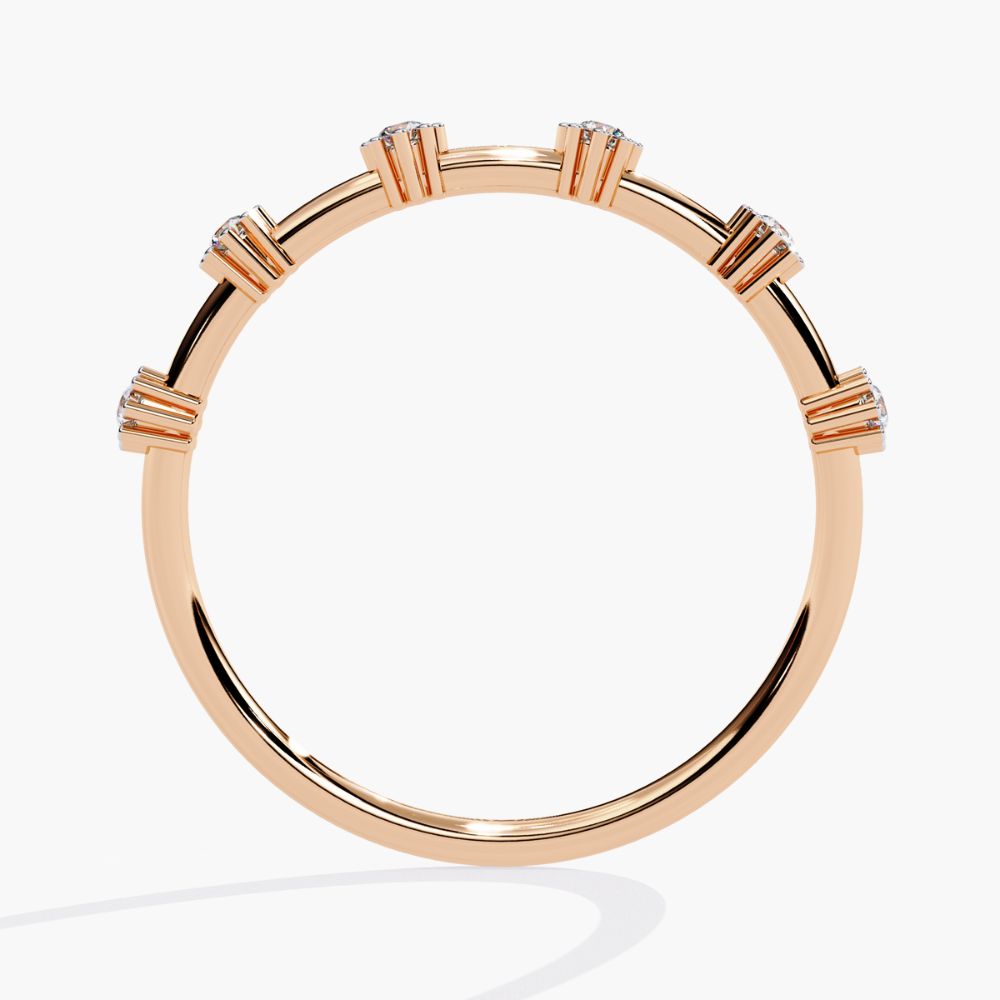 Dainty Natural Diamond Wedding Band | 14K Gold