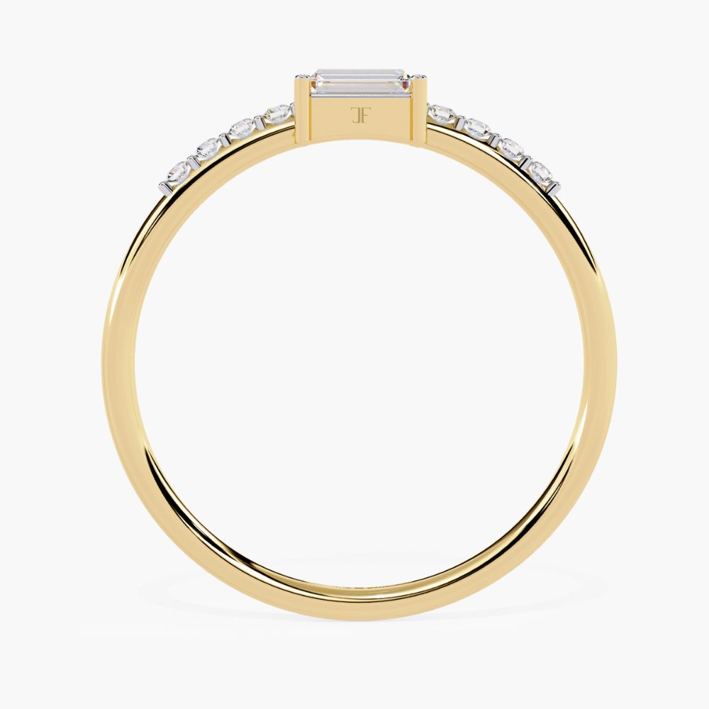 Dainty Baguette Ring | Lab Grown Diamond Elegance | 14K Gold