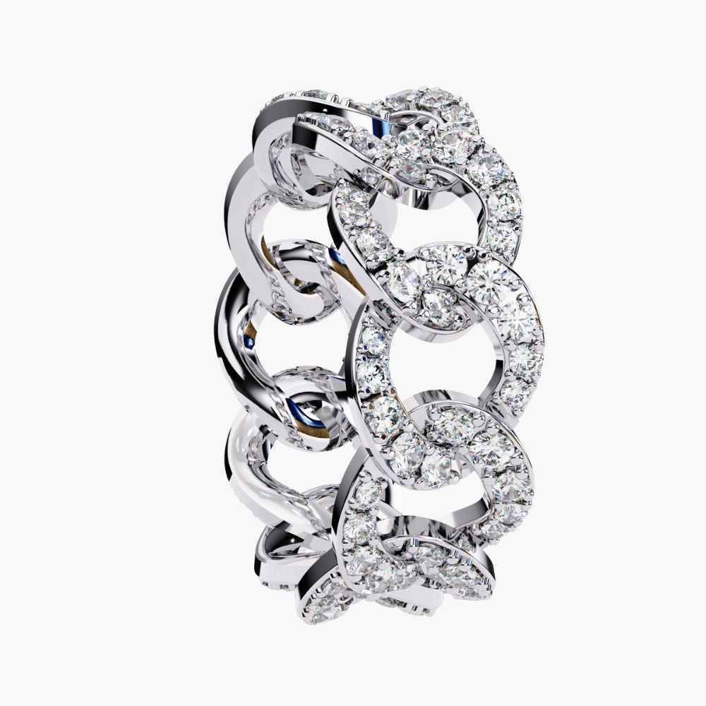 Chain Link Diamond Eternity Ring | Natural Diamond | 14K Gold