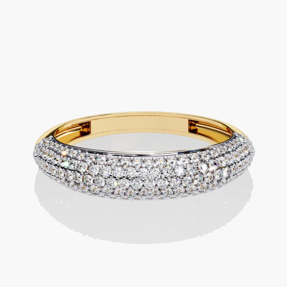 Diamond Dome Band Ring | Lab Grown Diamonds | 14K Gold
