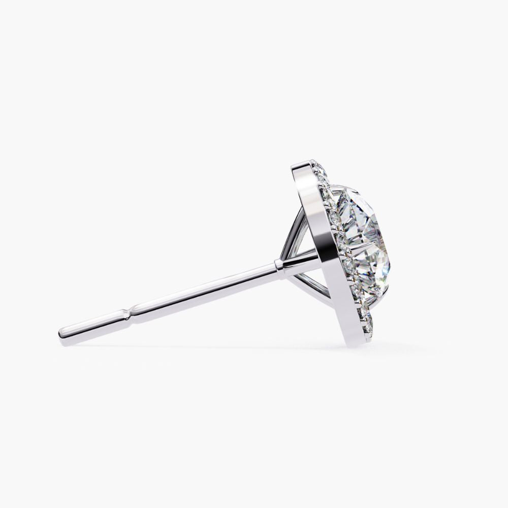 Lab Grown Diamond Cluster Stud Earrings | 14K Gold