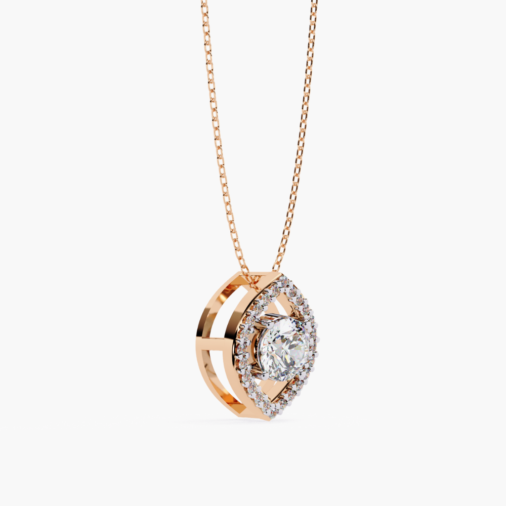 Delicate Oval Solitaire Lab Grown Diamond Necklace | 14K Gold