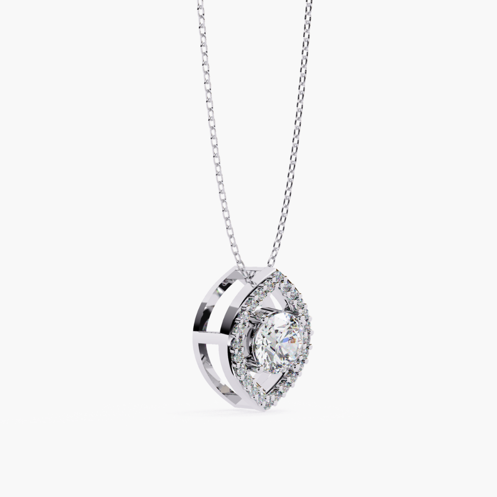 Delicate Oval Solitaire Lab Grown Diamond Necklace | 14K Gold