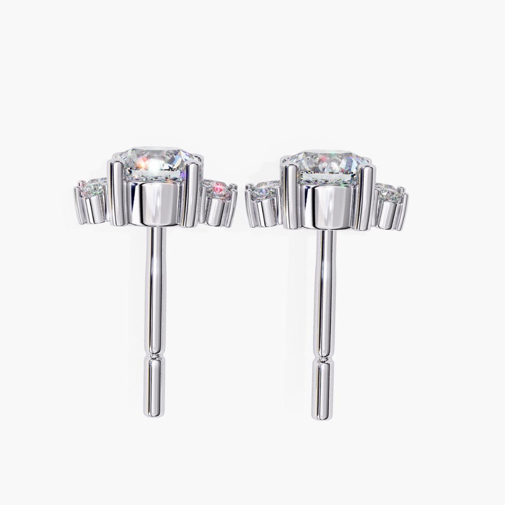Lab Grown Diamond Snowflake Stud Earrings | 14K Gold