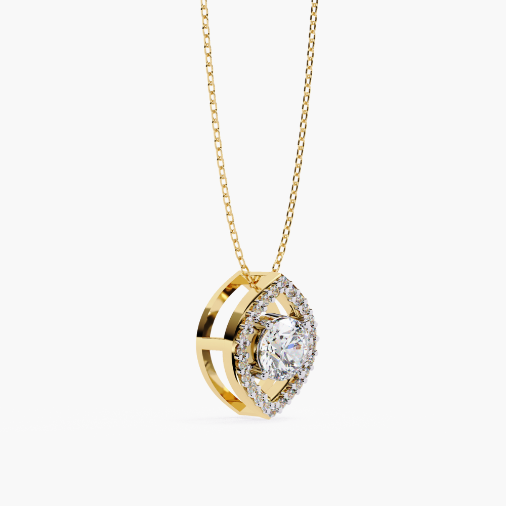 Delicate Oval Solitaire Lab Grown Diamond Necklace | 14K Gold