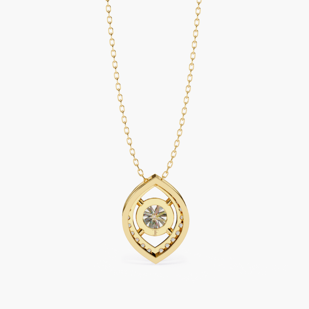Delicate Oval Solitaire Lab Grown Diamond Necklace | 14K Gold