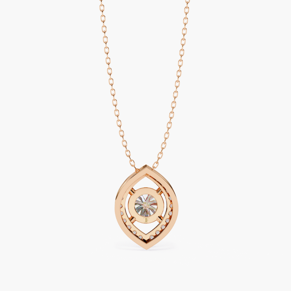 Delicate Oval Solitaire Lab Grown Diamond Necklace | 14K Gold