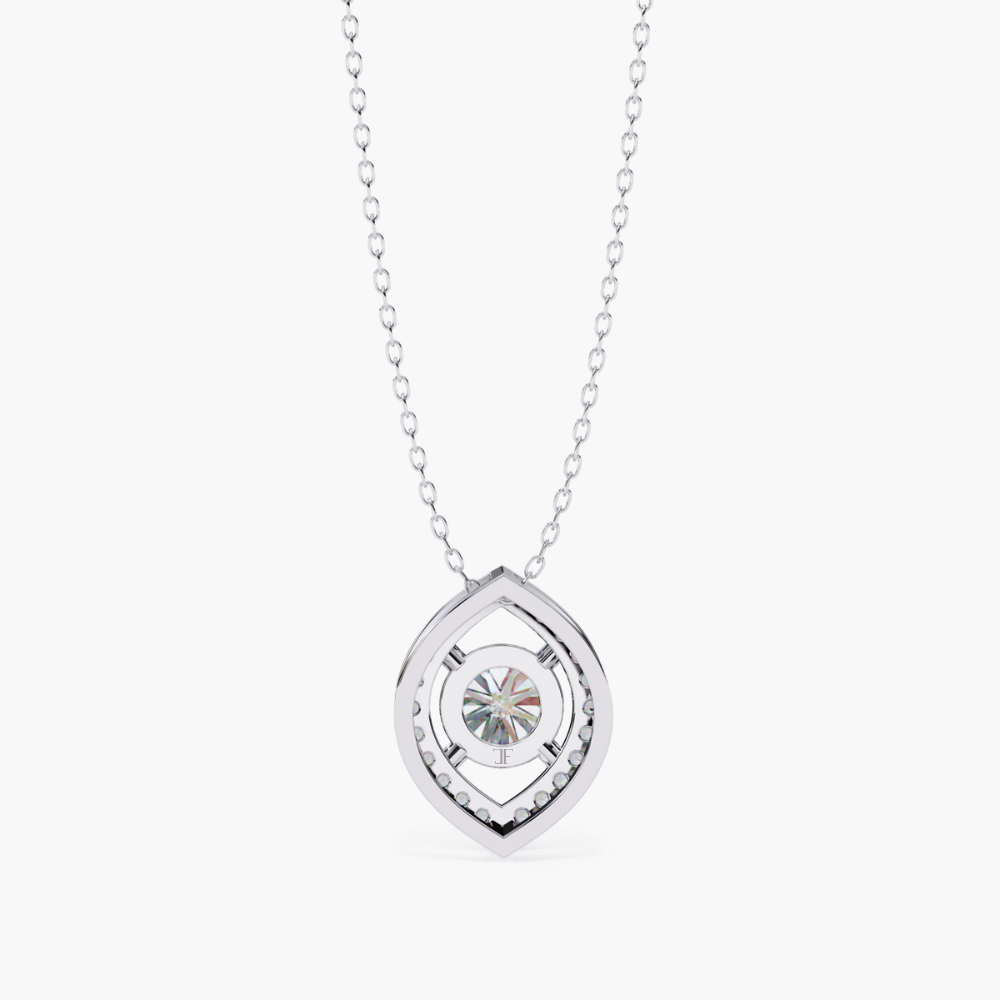 Delicate Oval Solitaire Lab Grown Diamond Necklace | 14K Gold