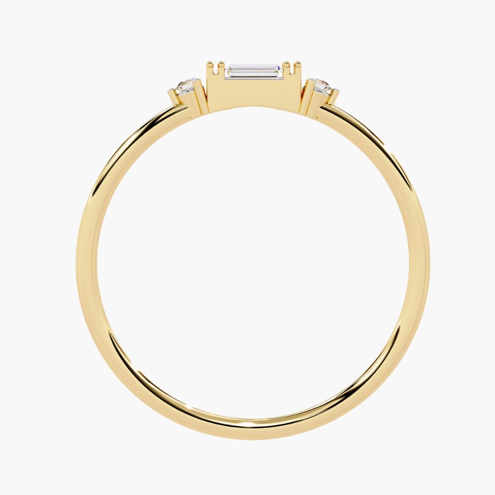 Dainty Baguette Ring | Natural Diamond | 14K Gold