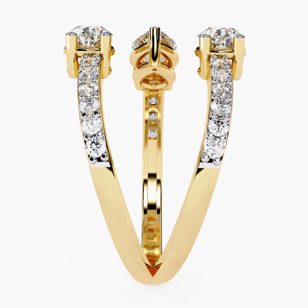 Open Twist Design Ring | Lab Grown Diamonds | 14K Gold