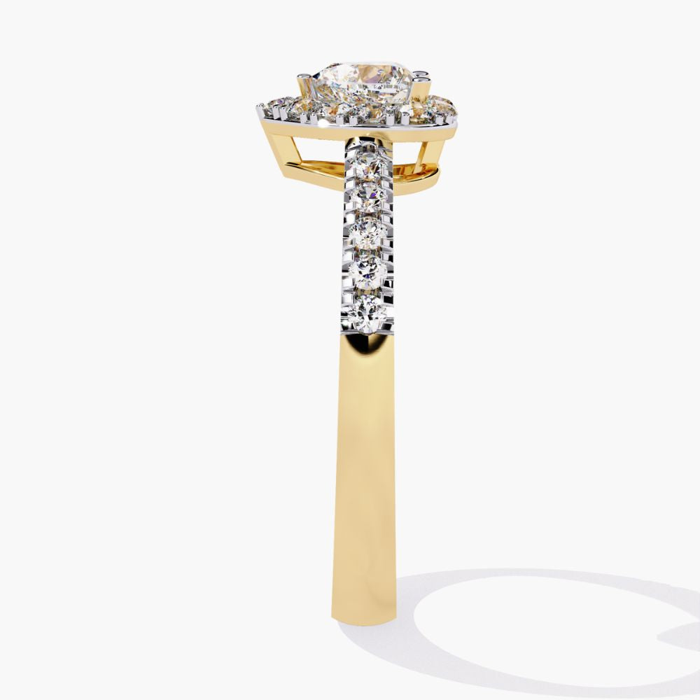 Heart Shape Halo Ring | Natural Diamond | 14K Gold