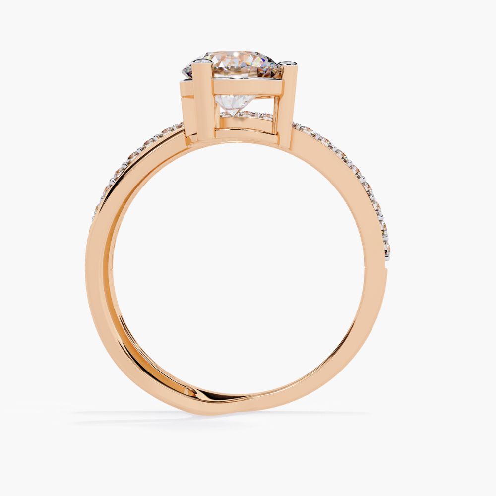 Pavé Split Shank Engagement Ring | Lab Grown Diamonds | 14K Gold