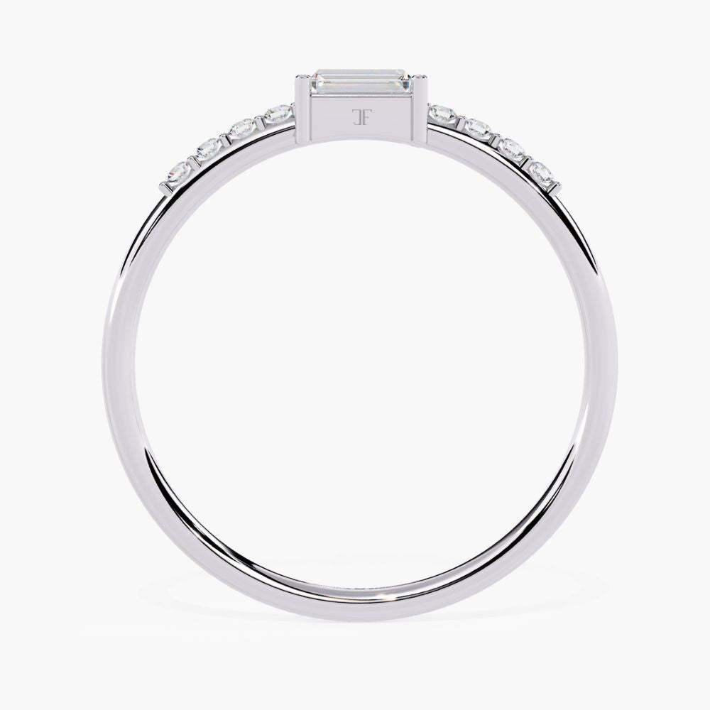 Dainty Baguette Ring | Lab Grown Diamond Elegance | 14K Gold